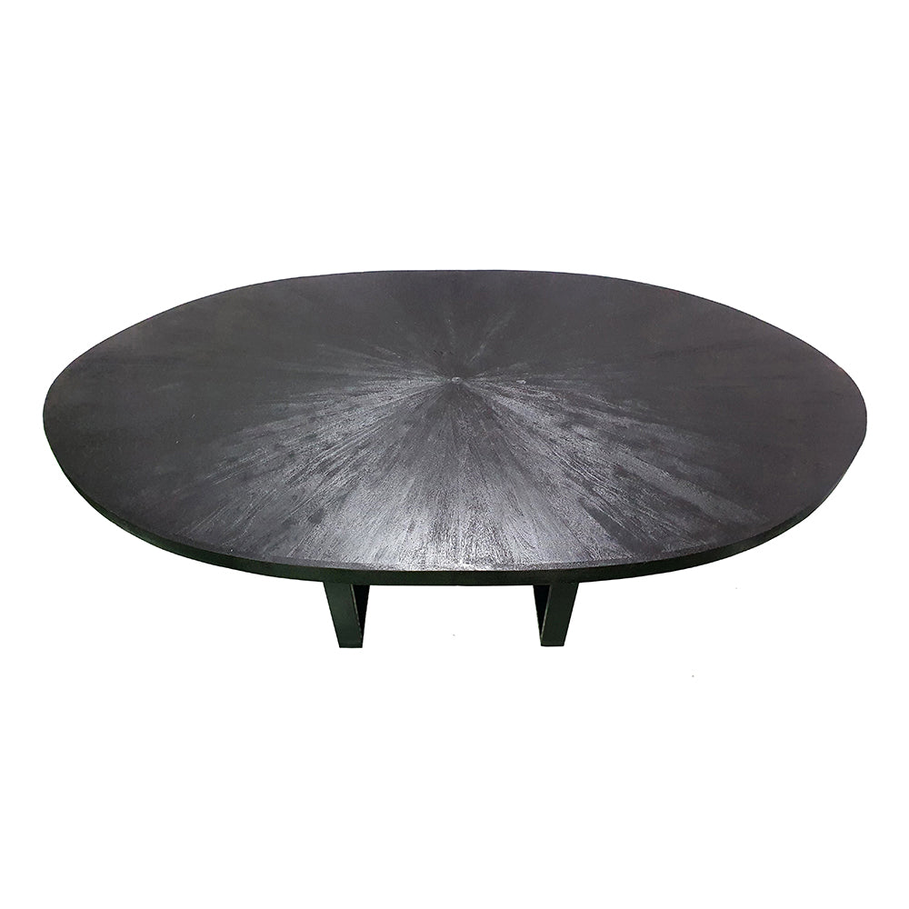 A&B Home 91" x 31" Bundle of 2 Oval-Shaped Black Dining Table