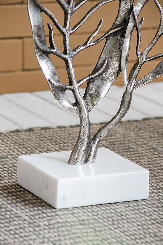 A&B Home Alcott 16" x 24" Bundle of 10 Round Silver Tabletop With Leaf Accent Table