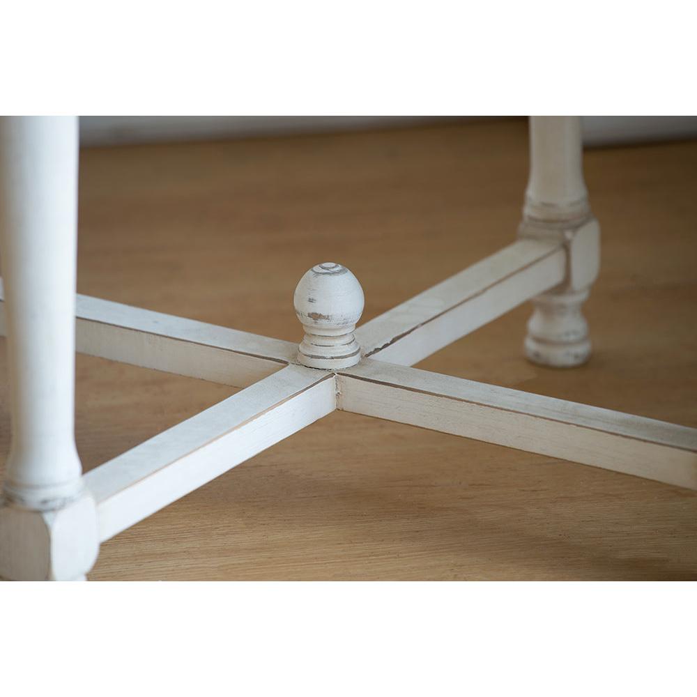A&B Home Alcott 20" x 25" Bundle of 16 Square Aged White Base Side Table With Natural Wooden Tabletop