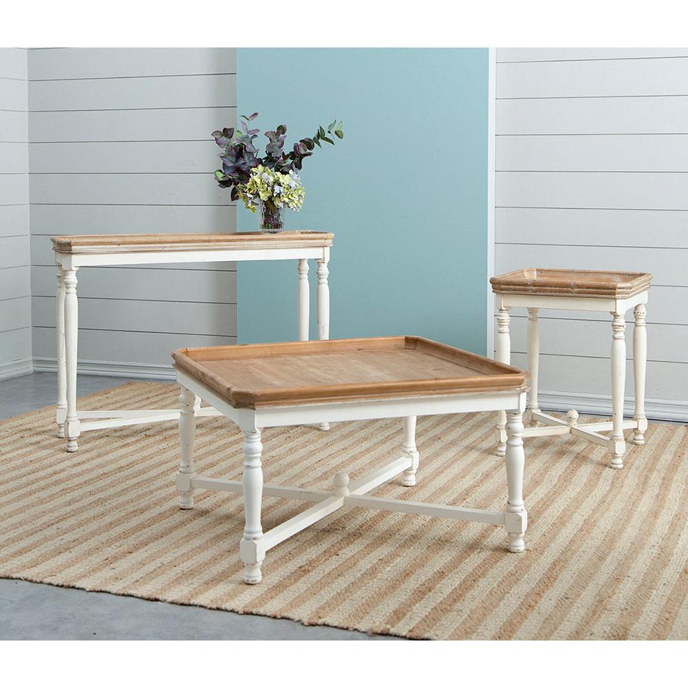 A&B Home Alcott 42" x 30" Bundle of 10 Rectangular Narrow Antique White Table With Wooden Tabletop