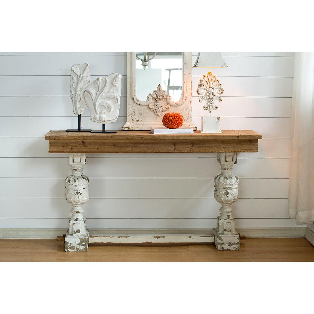 A&B Home Alcott 59" x 32" Bundle of 5 Rectangular Whitewash Buffet Table With Wooden Tabletop
