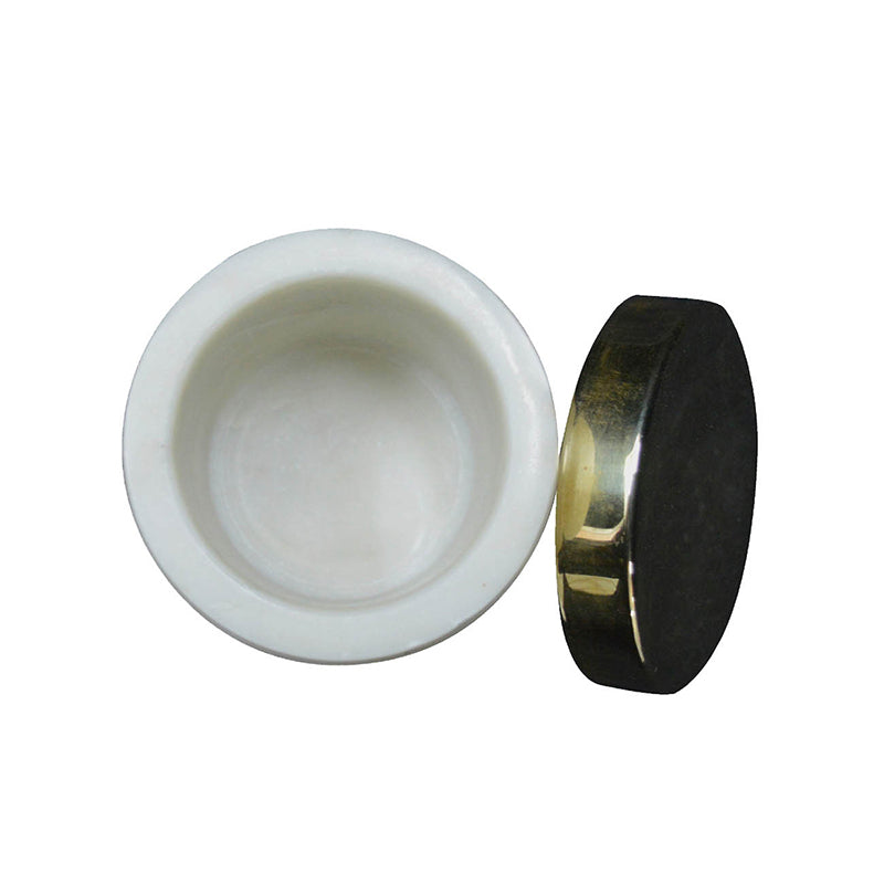 A&B Home Banswara 3" Bundle of 86 White Marble With Brass Lid Jar