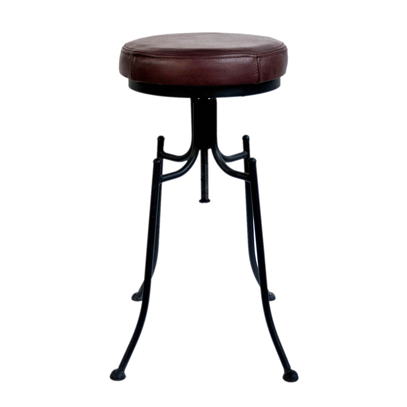 A&B Home Dorsett 14" x 26" Bundle of 15 Round Black Sleek Design Bar Stool With Burgundy Leather