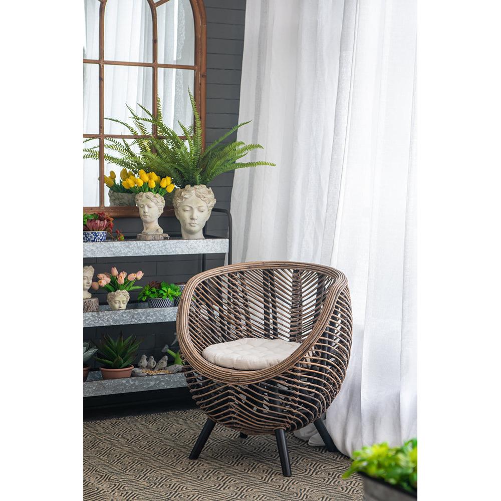 A&B Home Gogo 30" x 31" Bundle of 9 Round Shape Brown Rattan Chair