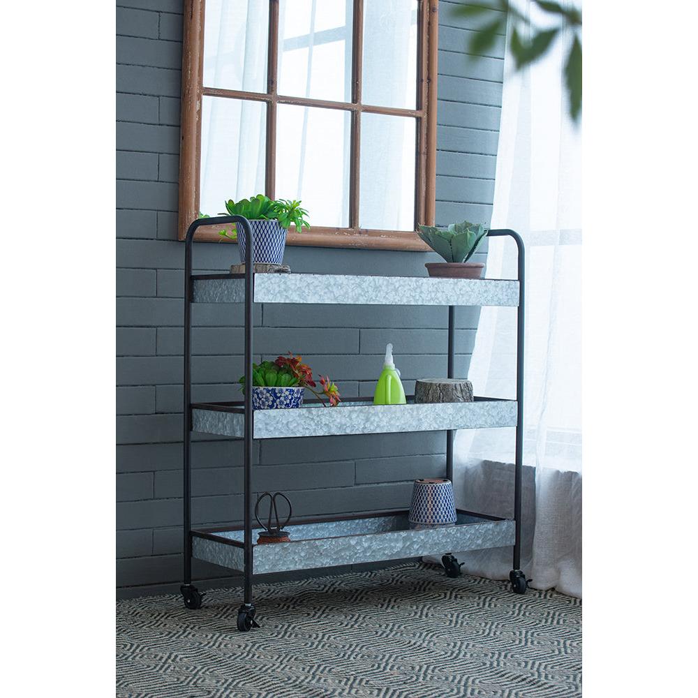A&B Home Homestead 35" x 40" Bundle of 15 Three-Tier Design Black Finish Galvanized Shelving