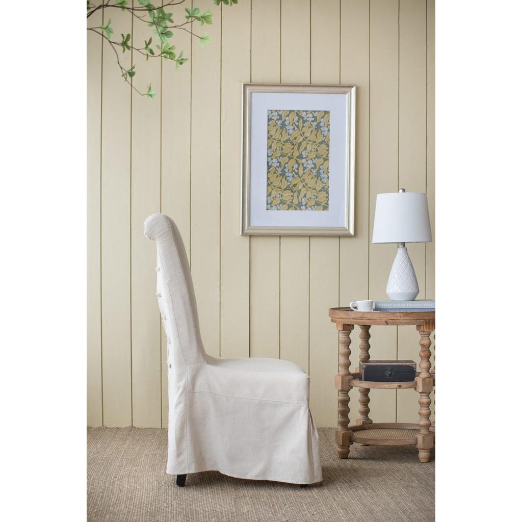 A&B Home Laramie Parsons 25" x 43" Bundle of 9 Neutral Brown With White Skirted Dining Chair