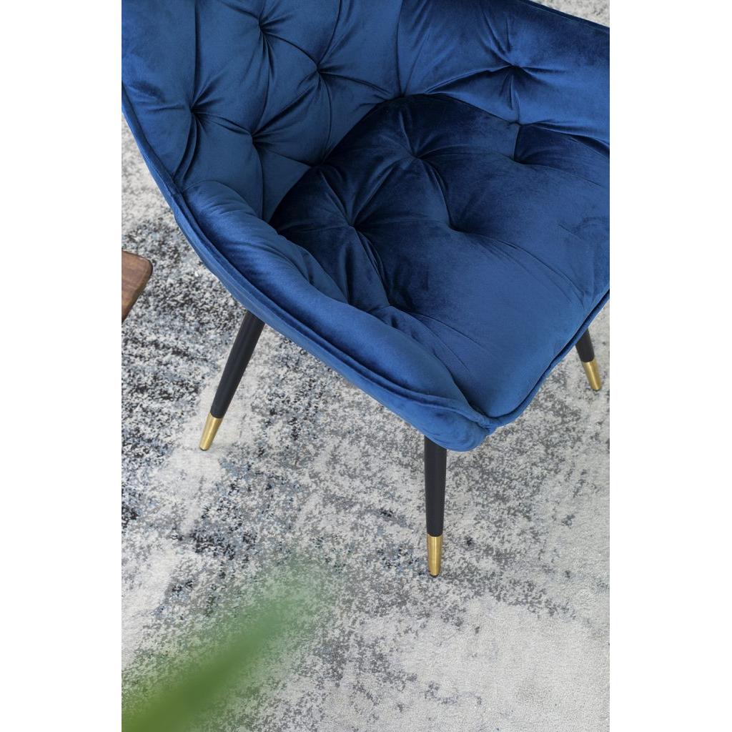 A&B Home Luppino 24" x 34" Set of Two Bundle of 7 Tufted Blue Velvet Dining Chairs