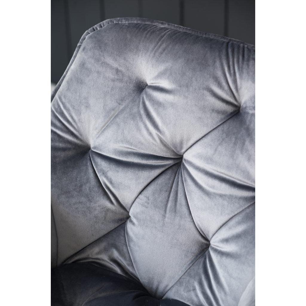 A&B Home Luppino 24" x 34" Set of Two Bundle of 7 Tufted Gray Velvet Dining Chairs