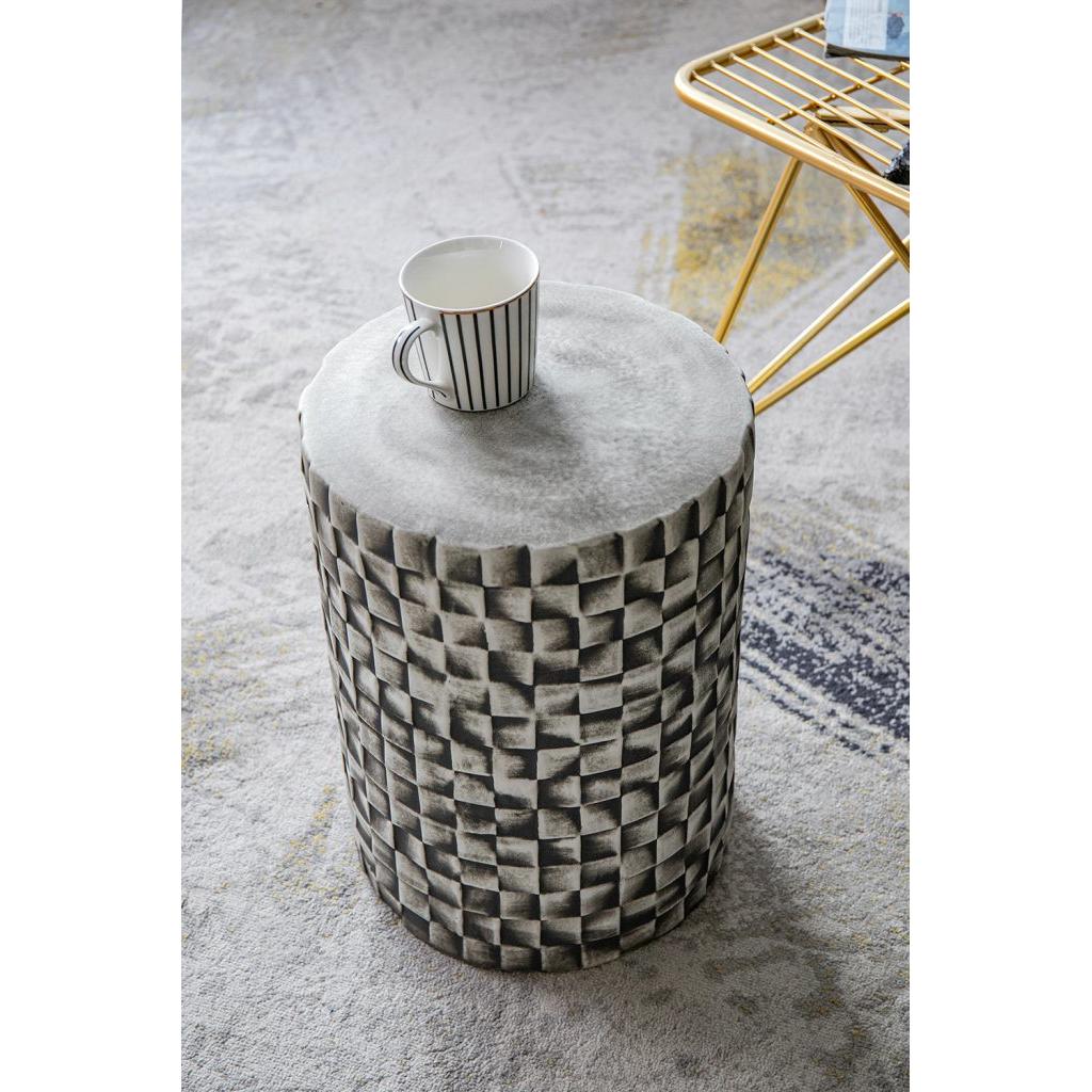 A&B Home Metro Garden 13" x 18" Bundle of 21 Round Black and White Geometric Design Pedestal Stool