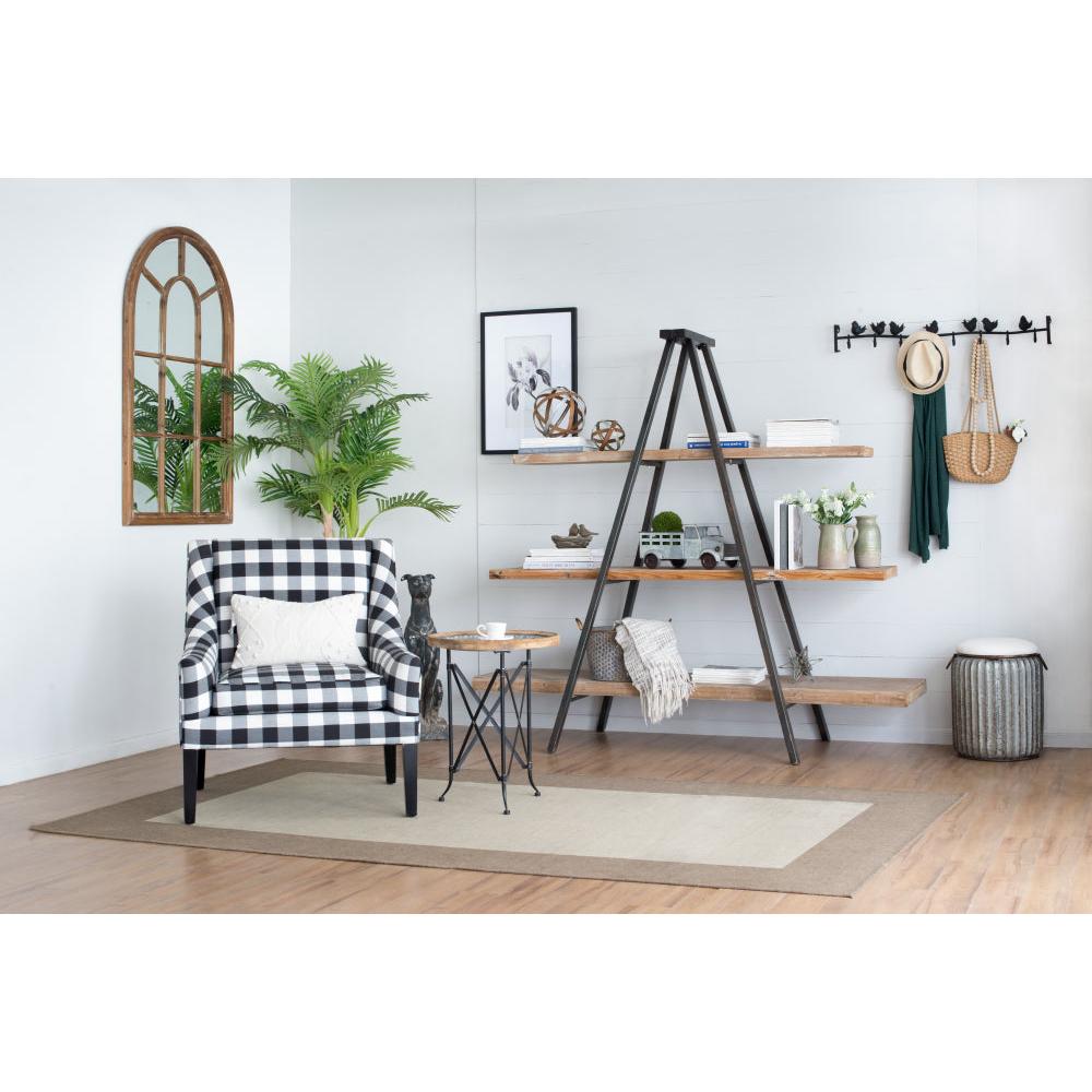 A&B Home Ramsden 79" x 73" Bundle of 5 Natural Brown and Black Three-Tier Tripod Shelving