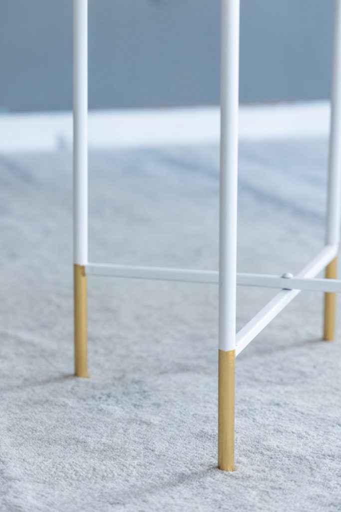 A&B Home Set of Two Bundle of 14 Mirrored Tabletop With Gold and White Frame Side Tables