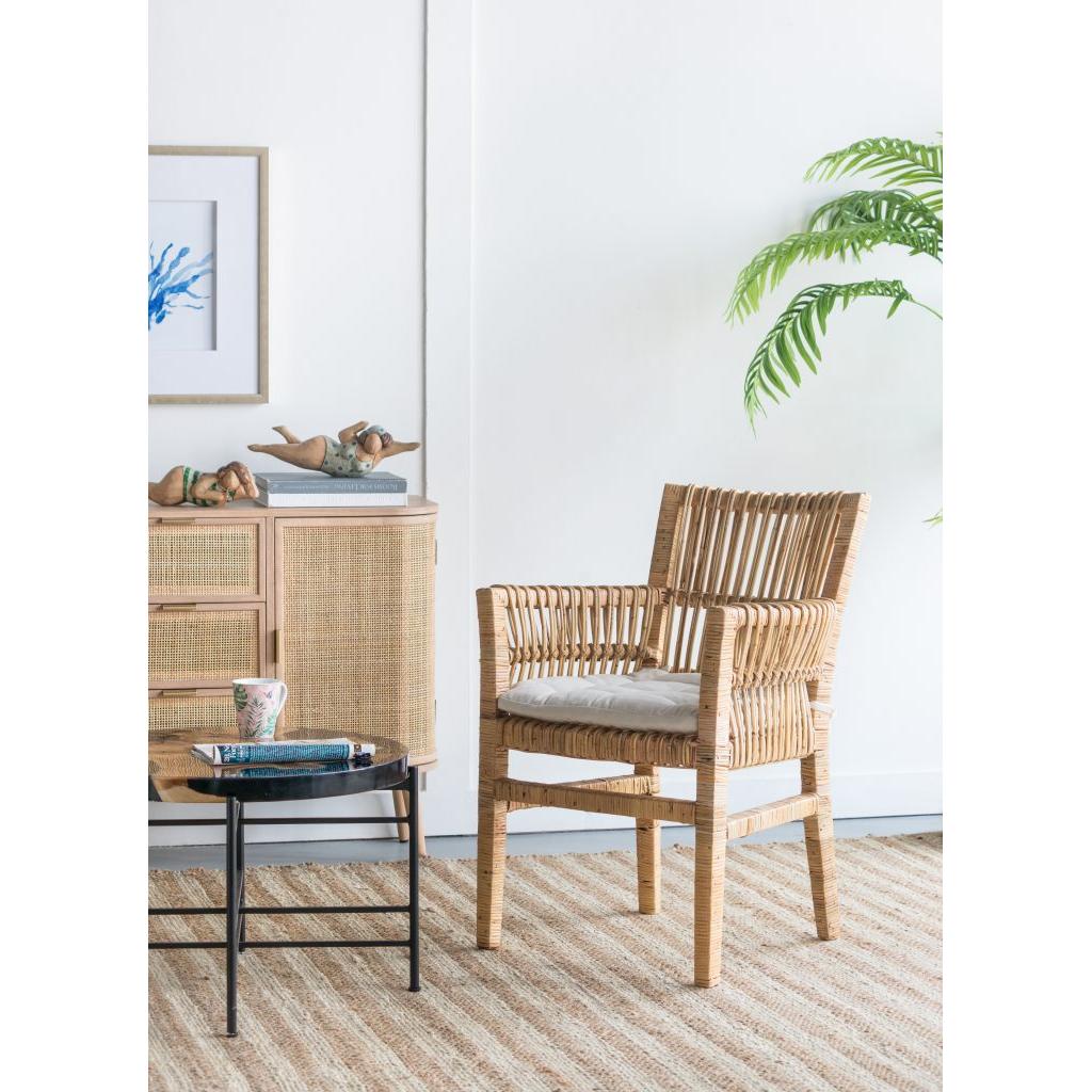 A&B Home Victory 26" x 33" Bundle of 12 Medium Brown Rattan Chair