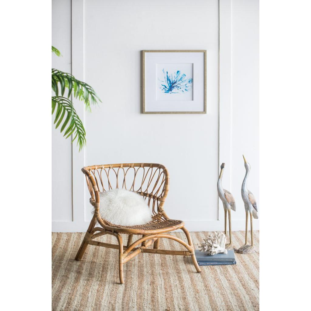 A&B Home Whitetaker 28" x 28" Bundle of 12 Natural Rattan Woven Armless Chair