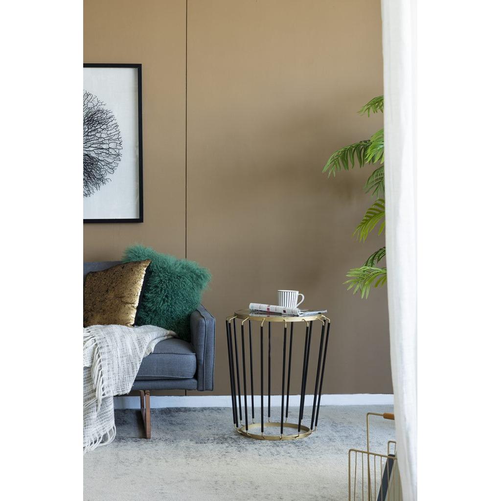 A&B Home Winnie 19" x 22" Set of 20 Pieces Round Glass With Black and Gold Accent Table