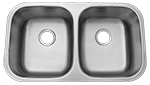 ADA 50/50 Style 32" Stainless Steel Kirchen Sink by Chemcore Industries