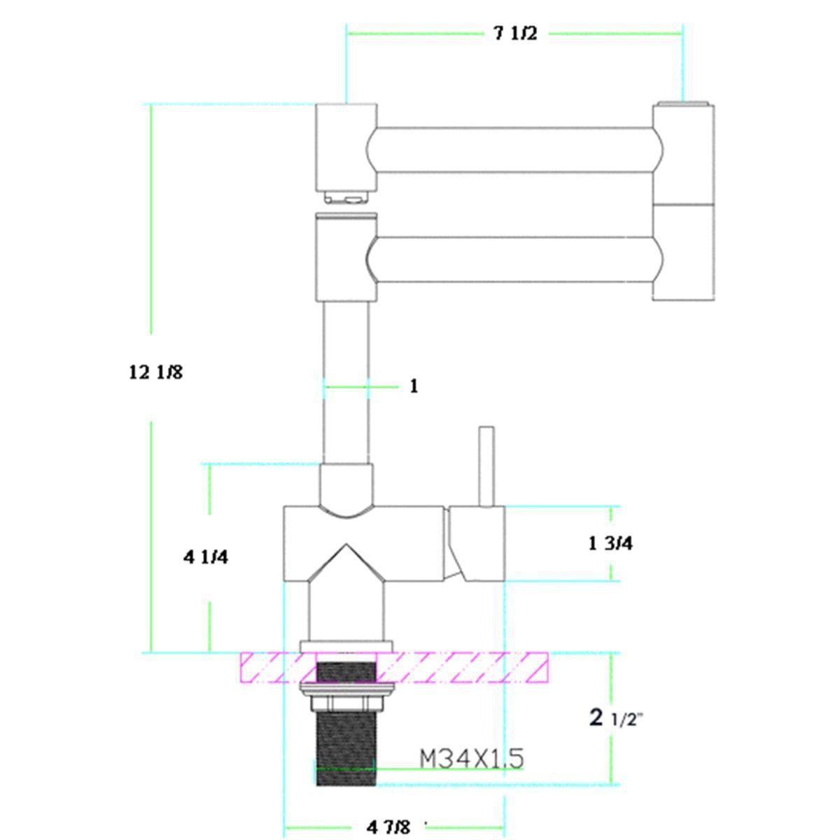 ALFI Brand AB2038-PSS Solid Polished Stainless Steel Retractable Single Hole Kitchen Faucet