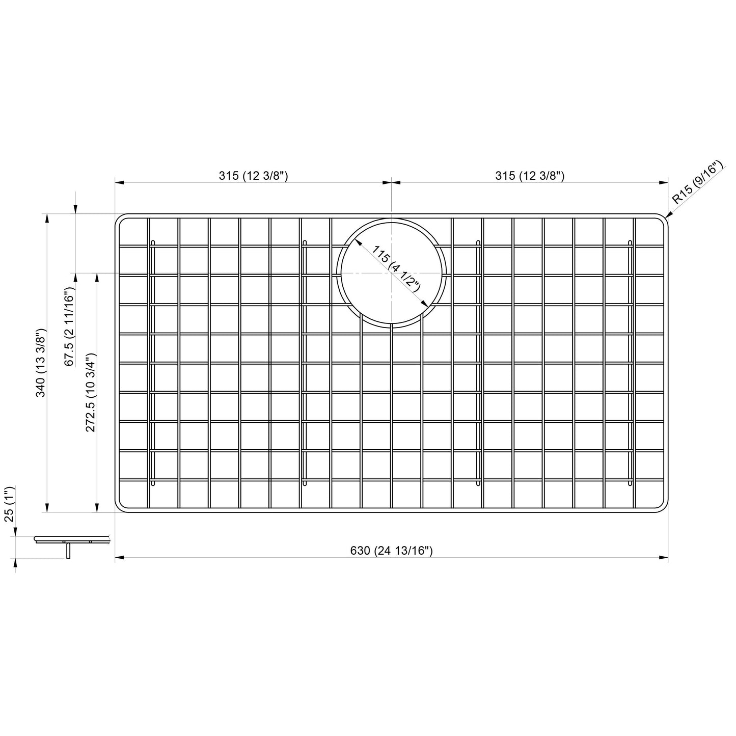 ALFI Brand ABGR3020 Stainless Steel Grid for AB3020DI and AB3020UM