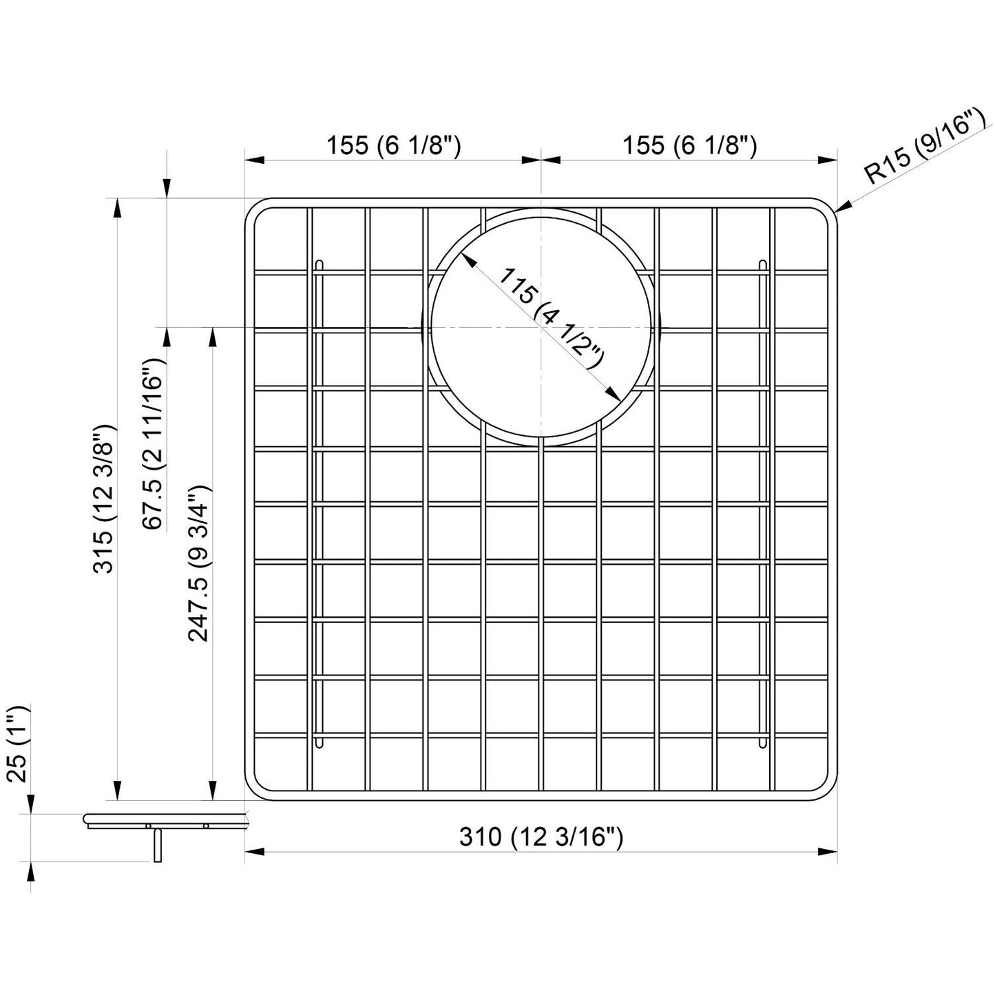 ALFI Brand ABGR3420 Stainless Steel Grid for AB3420DI and AB3420UM