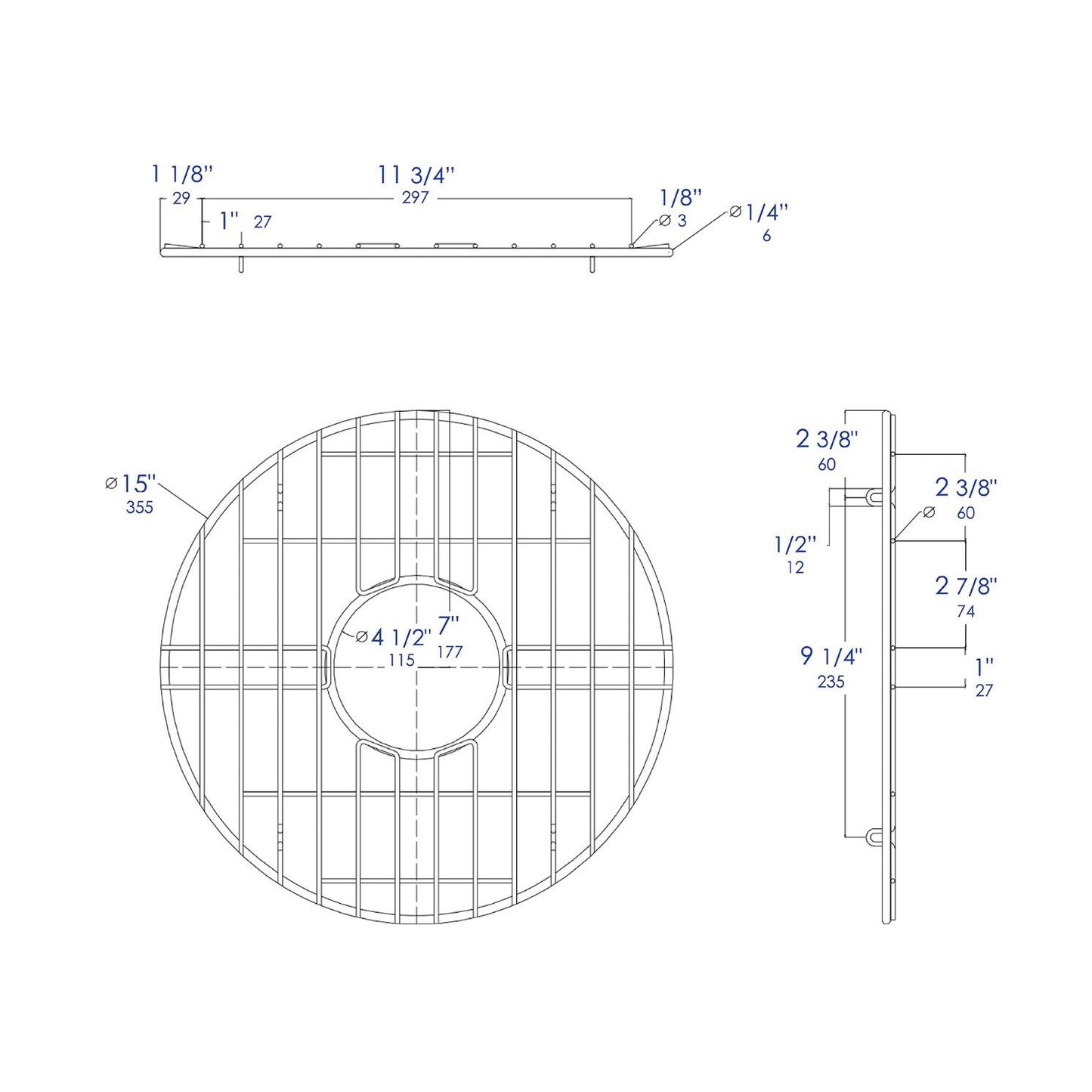 ALFI Brand Round Stainless Steel Grid for ABF1818R