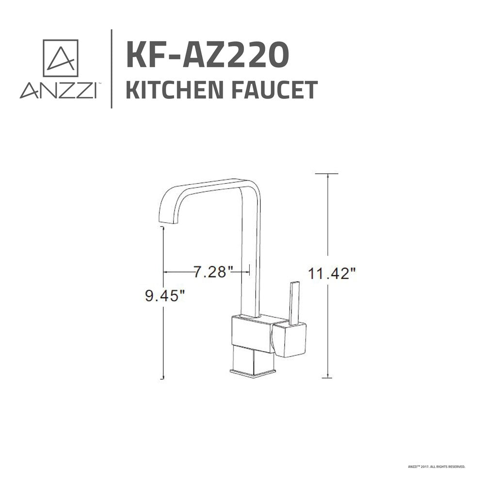 ANZZI Sabre Series Single Hole Oil Rubbed Bronze Kitchen Faucet