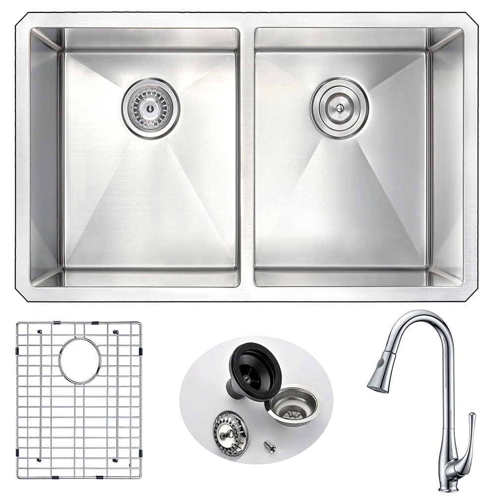 Artisan Double Bowl Undermount Kitchen Sink Stainless Steel