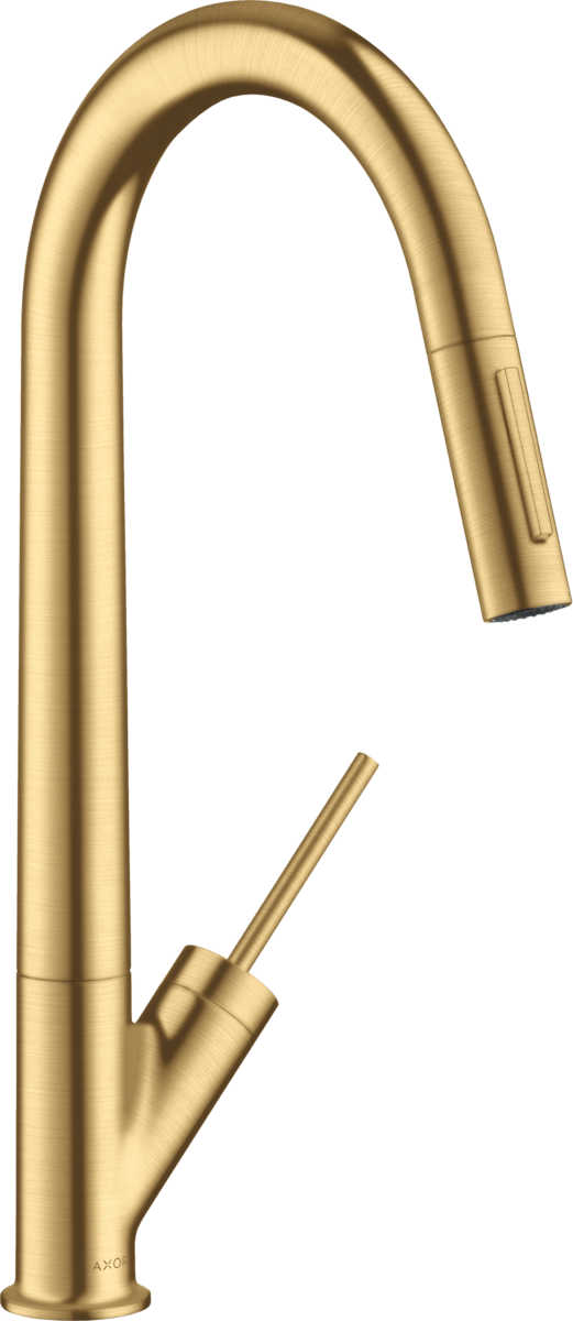 AXOR Starck 1.75 GPM 2-Spray Pull-Down Brushed Gold Optic HighArc Kitchen Faucet