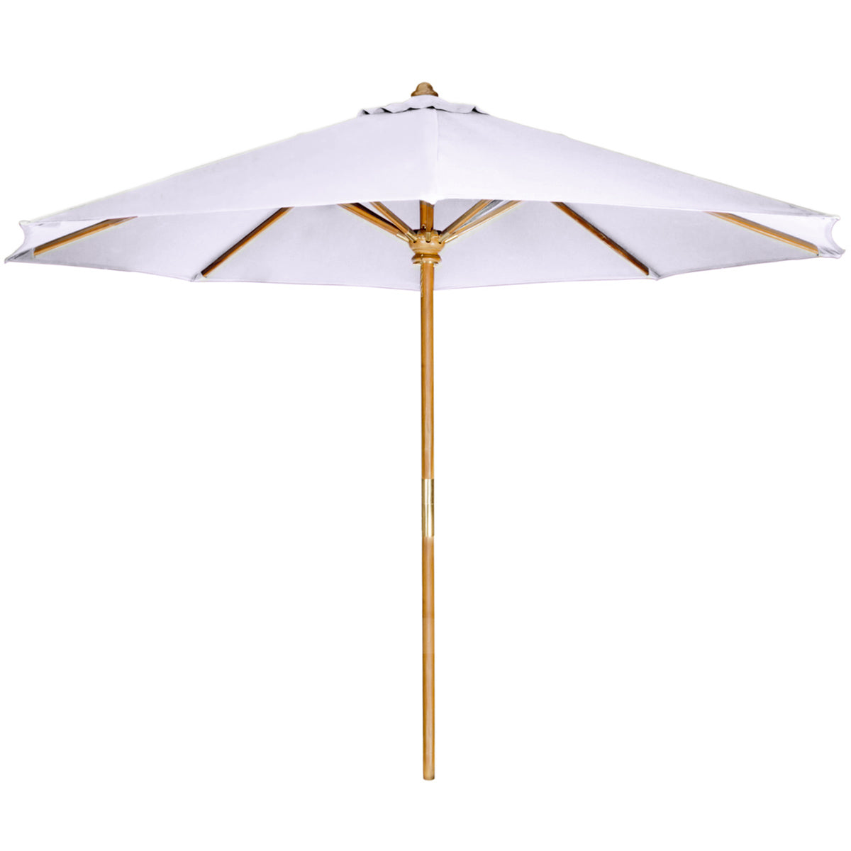 All Things Cedar 10ft Teak Market Umbrella with Royal White Canopy –  Kitchen Oasis