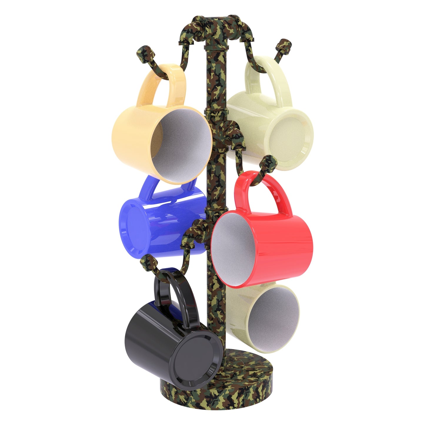 Allied Brass Camo Military Camo Countertop 6 Coffee Mug Holder