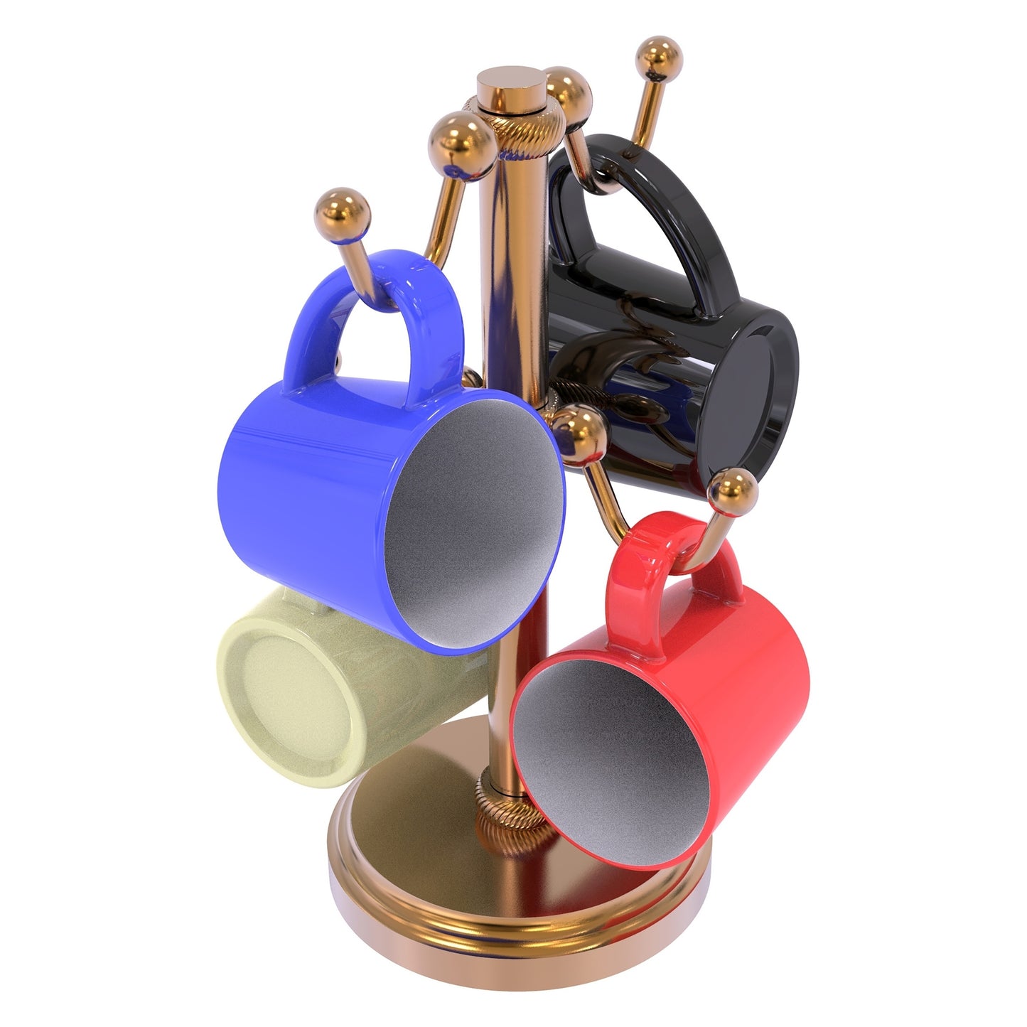 Allied Brass Countertop Brushed Bronze 4 Coffee Mug Holder With Twisted Detail