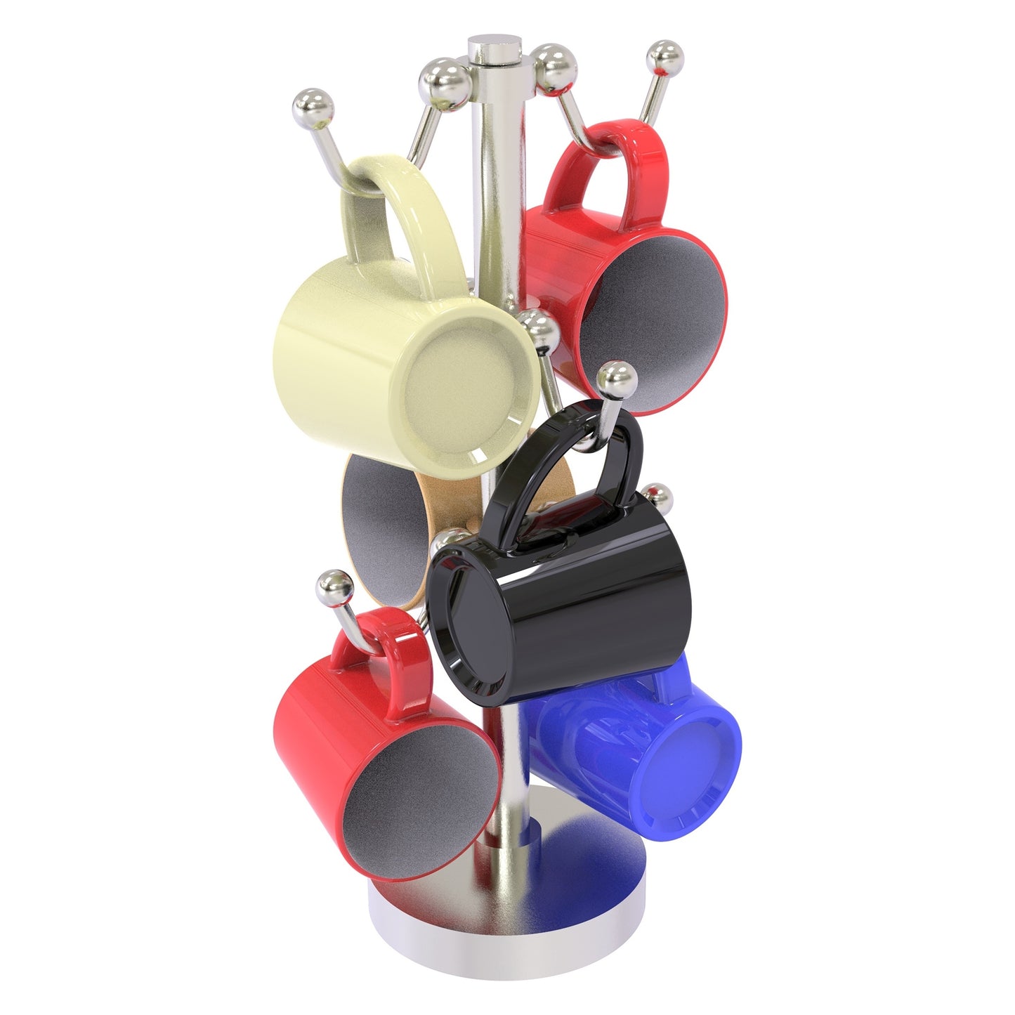 Allied Brass Countertop Satin Nickel 6 Coffee Mug Holder