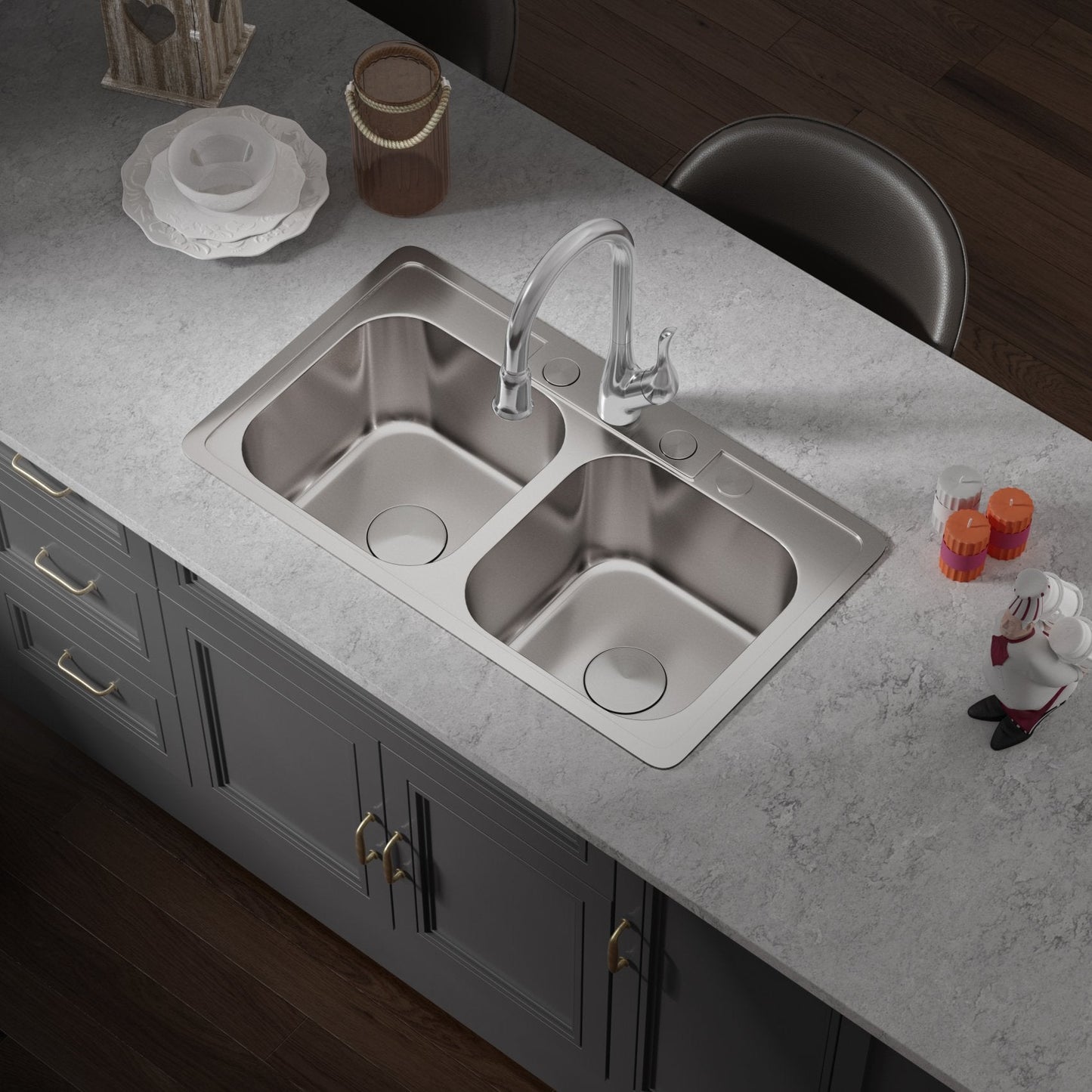 Allora USA Single Handle Pull-Down Chrome Finish Kitchen Faucet