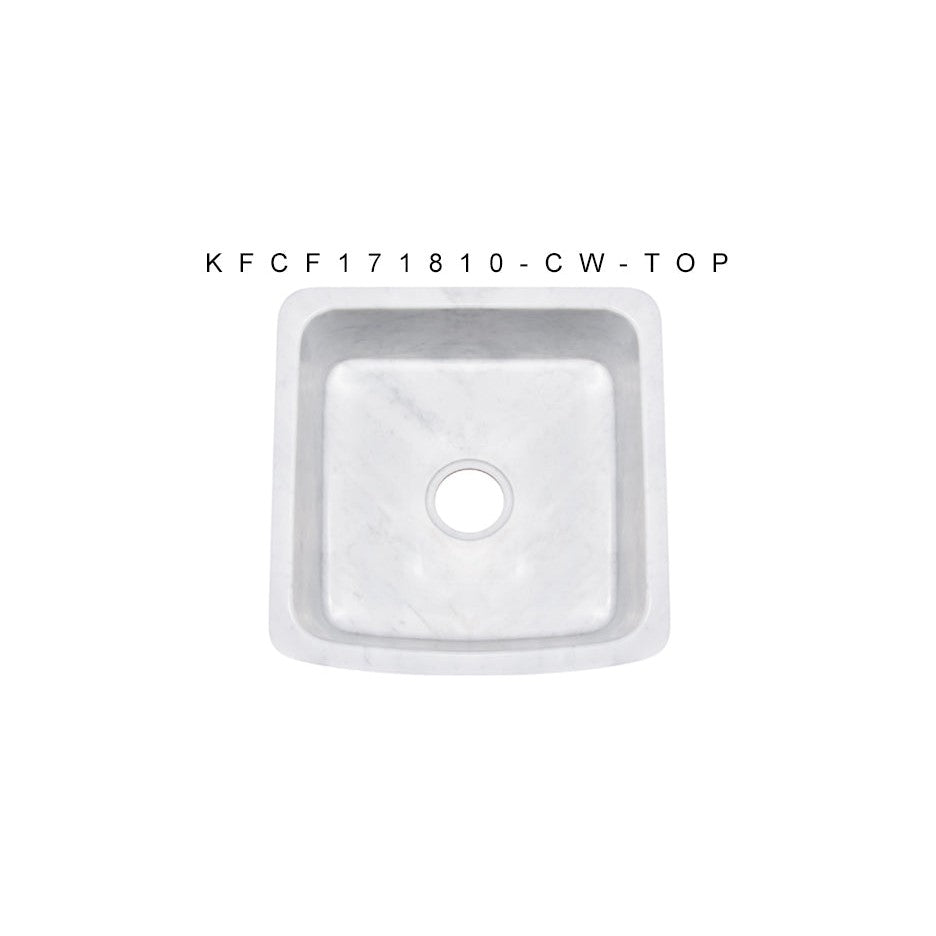Allstone Group Marble 17″ Carrara White Curved Front Square Farmhouse Kitchen Sink