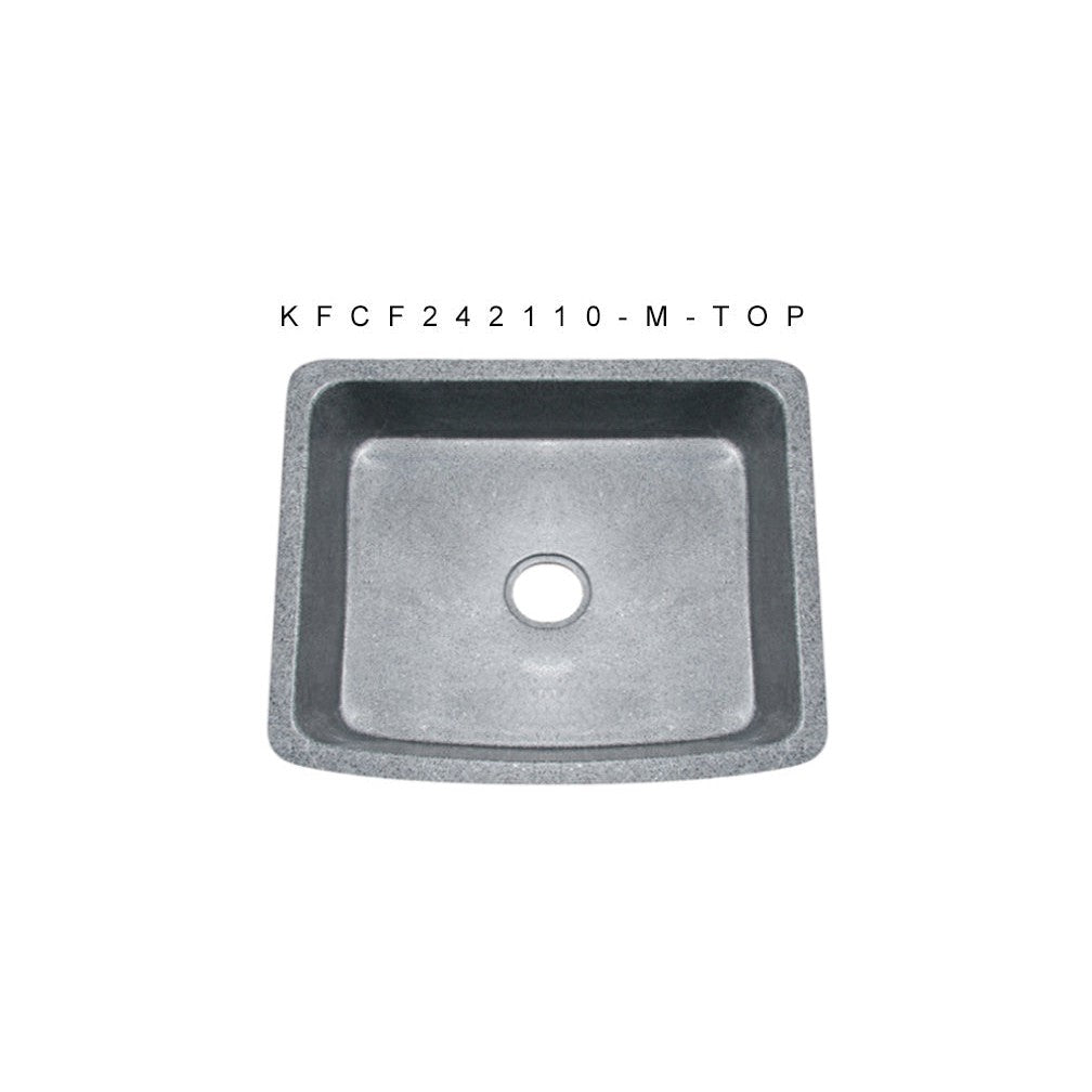Allstone Group Mercury Granite 24″ Curved Front Rectangular Farmhouse Kitchen Sink