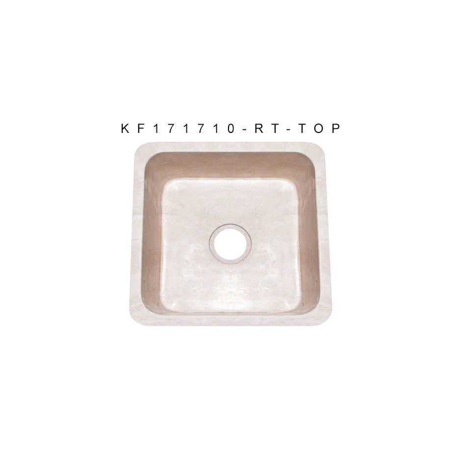 Allstone Group Roma Travertine 17″ Straight Front Square Farmhouse Kitchen Sink