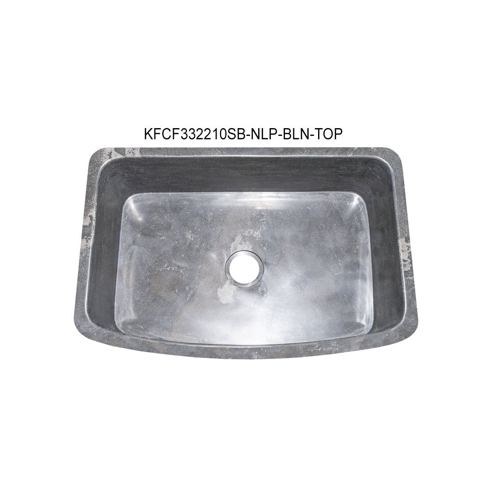 Allstone Group Smoke Brown Limestone 33″ Curved Front Rectangular Farmhouse Kitchen Sink