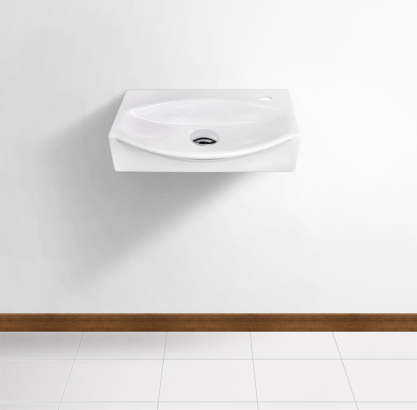 American Imaginations AI-26465 17" White Unique Wall Mount Modern Bathroom Vessel Sink Set