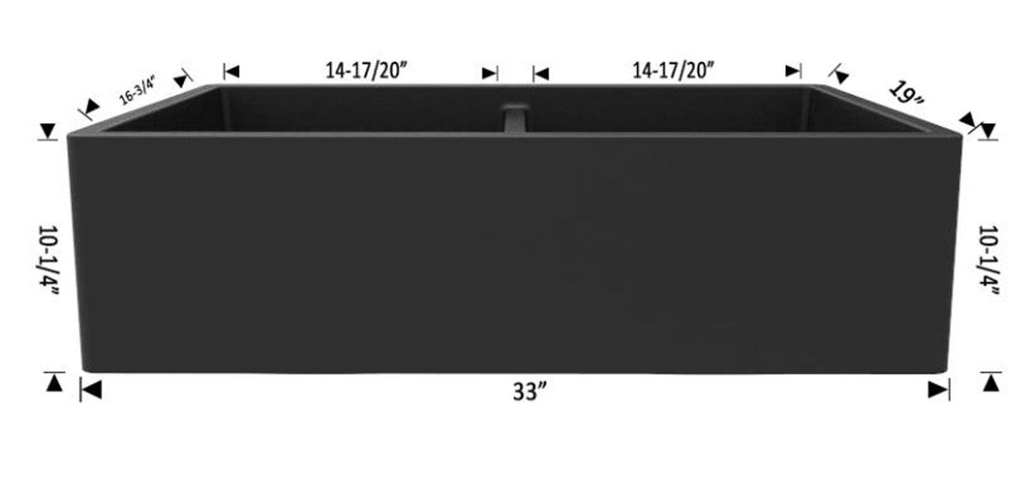 American Imaginations AI-29199 33" Black Granite Composite Rectangle Granite Composite Transitional Kitchen Sink
