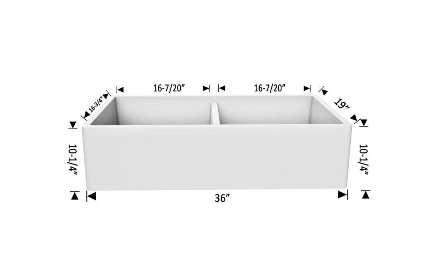 American Imaginations AI-29209 36" White Granite Composite Rectangle Granite Composite Transitional Kitchen Sink