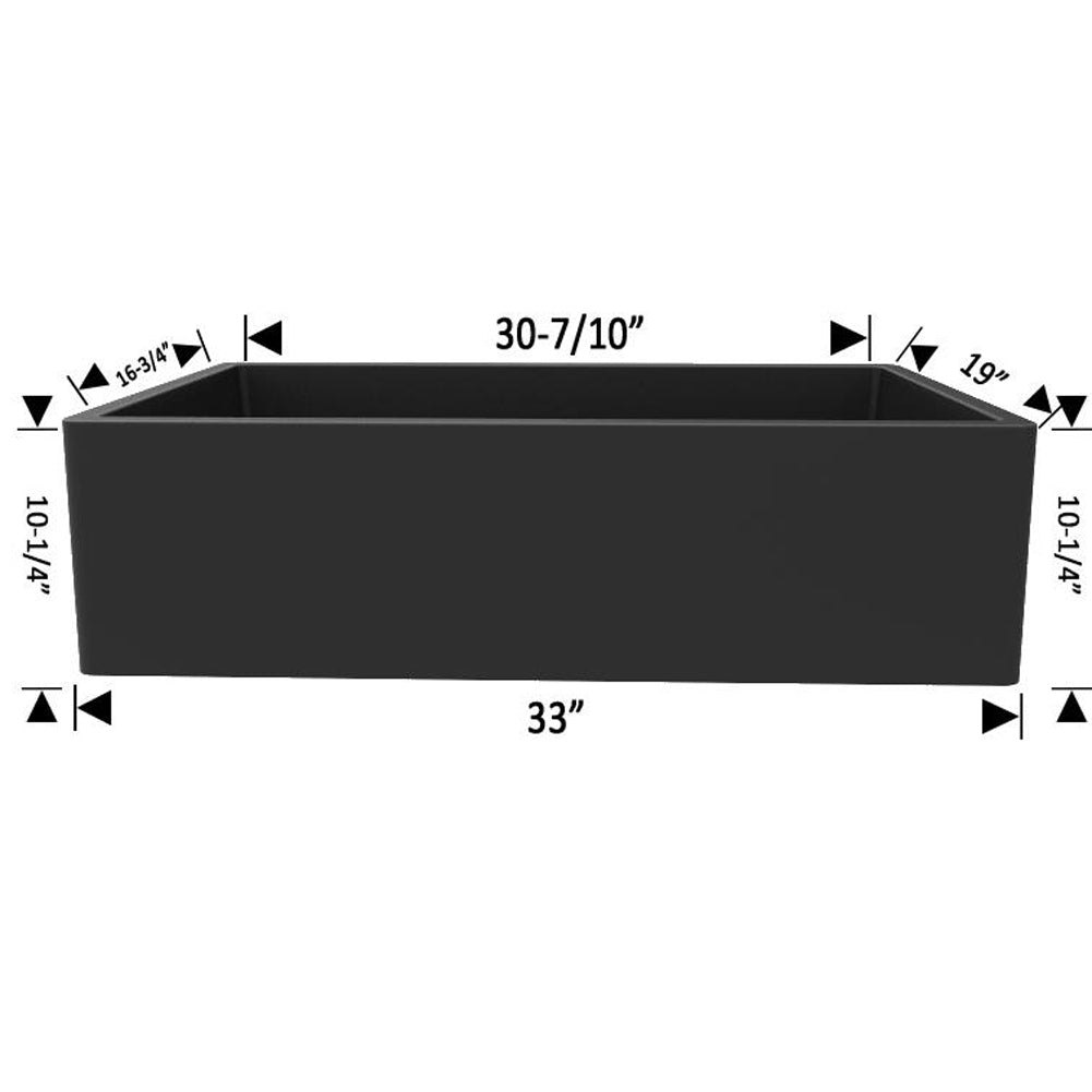 American Imaginations AI-29264 33" Black Granite Composite Rectangle Granite Composite Transitional Kitchen Sink