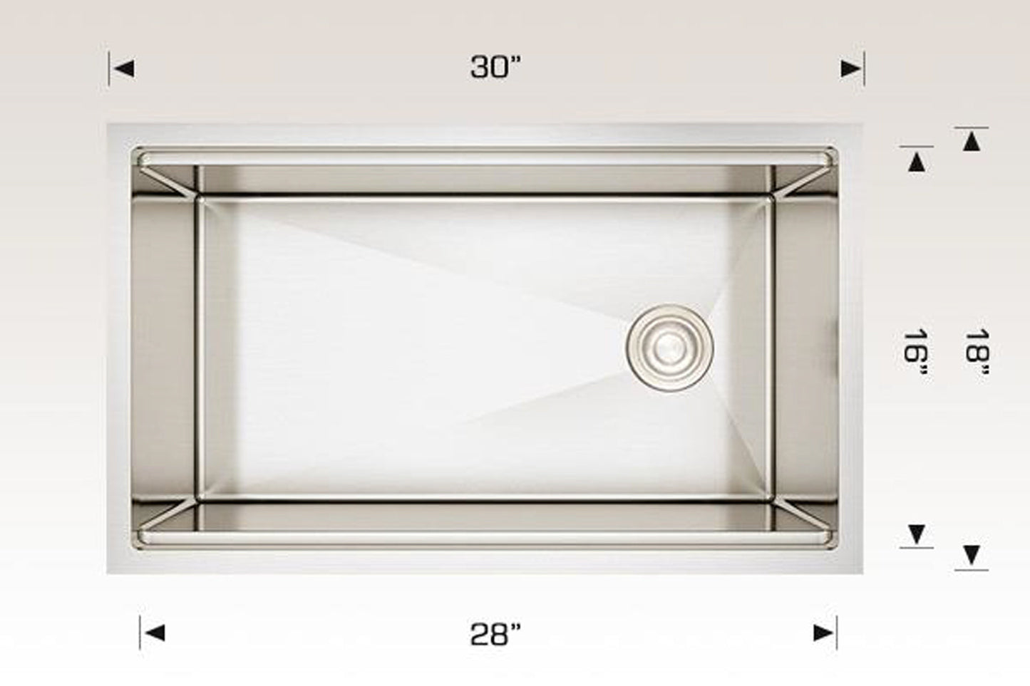 American Imaginations AI-29285 30" Stainless Steel Rectangle Stainless Steel Transitional Kitchen Sink