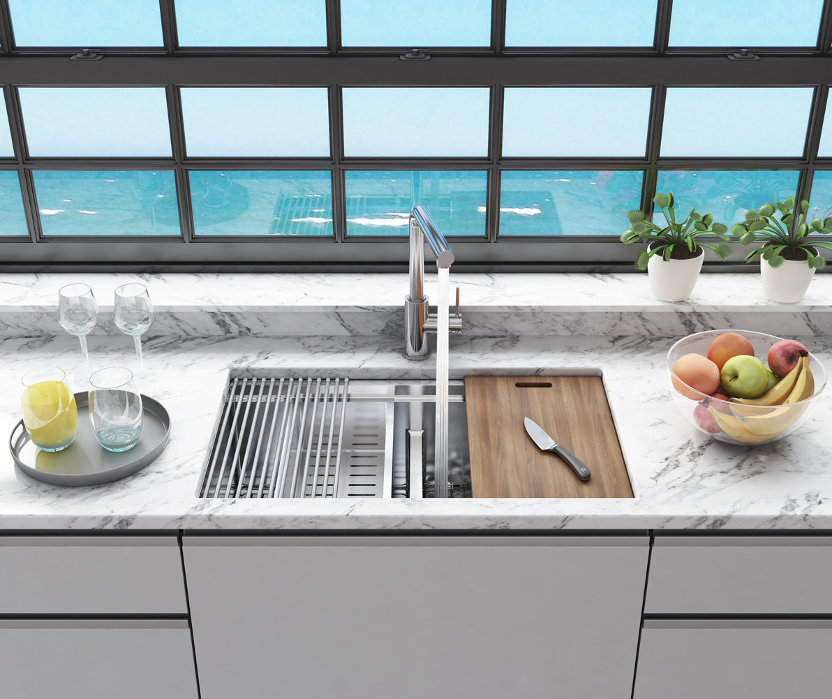 American Imaginations AI-29296 32" Stainless Steel Rectangle Stainless Steel Transitional Kitchen Sink