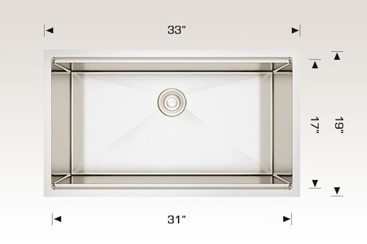 American Imaginations AI-29299 33" Stainless Steel Rectangle Stainless Steel Transitional Kitchen Sink
