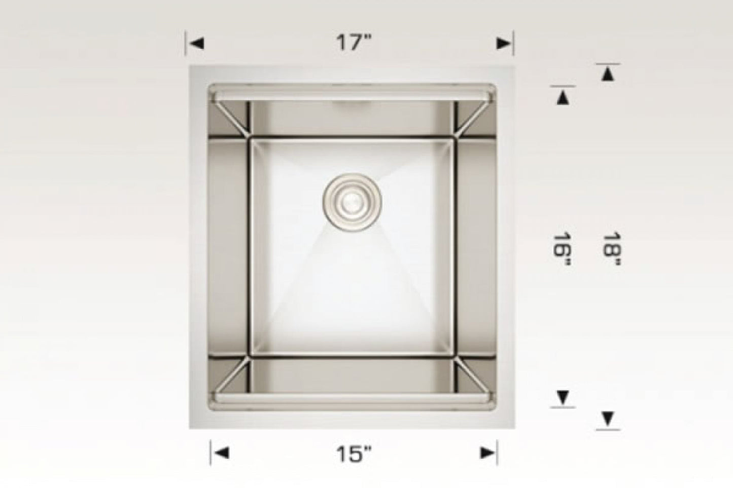 American Imaginations AI-34385 17" Stainless Steel Rectangle Stainless Steel Modern Kitchen Sink