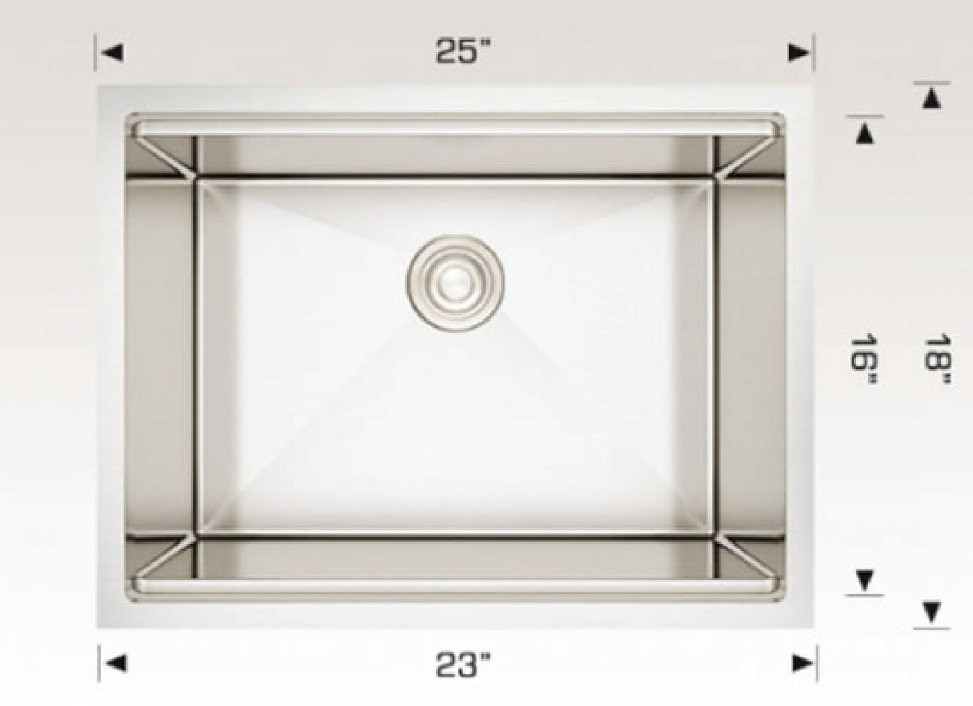 American Imaginations AI-34392 25" Stainless Steel Rectangle Stainless Steel Modern Kitchen Sink