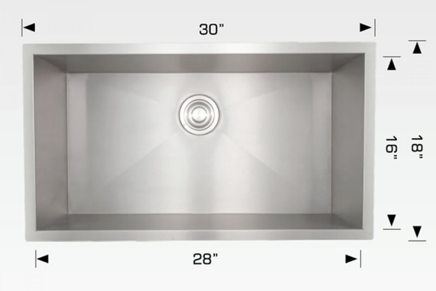 American Imaginations AI-34399 30" Stainless Steel Rectangle Stainless Steel Modern Kitchen Sink