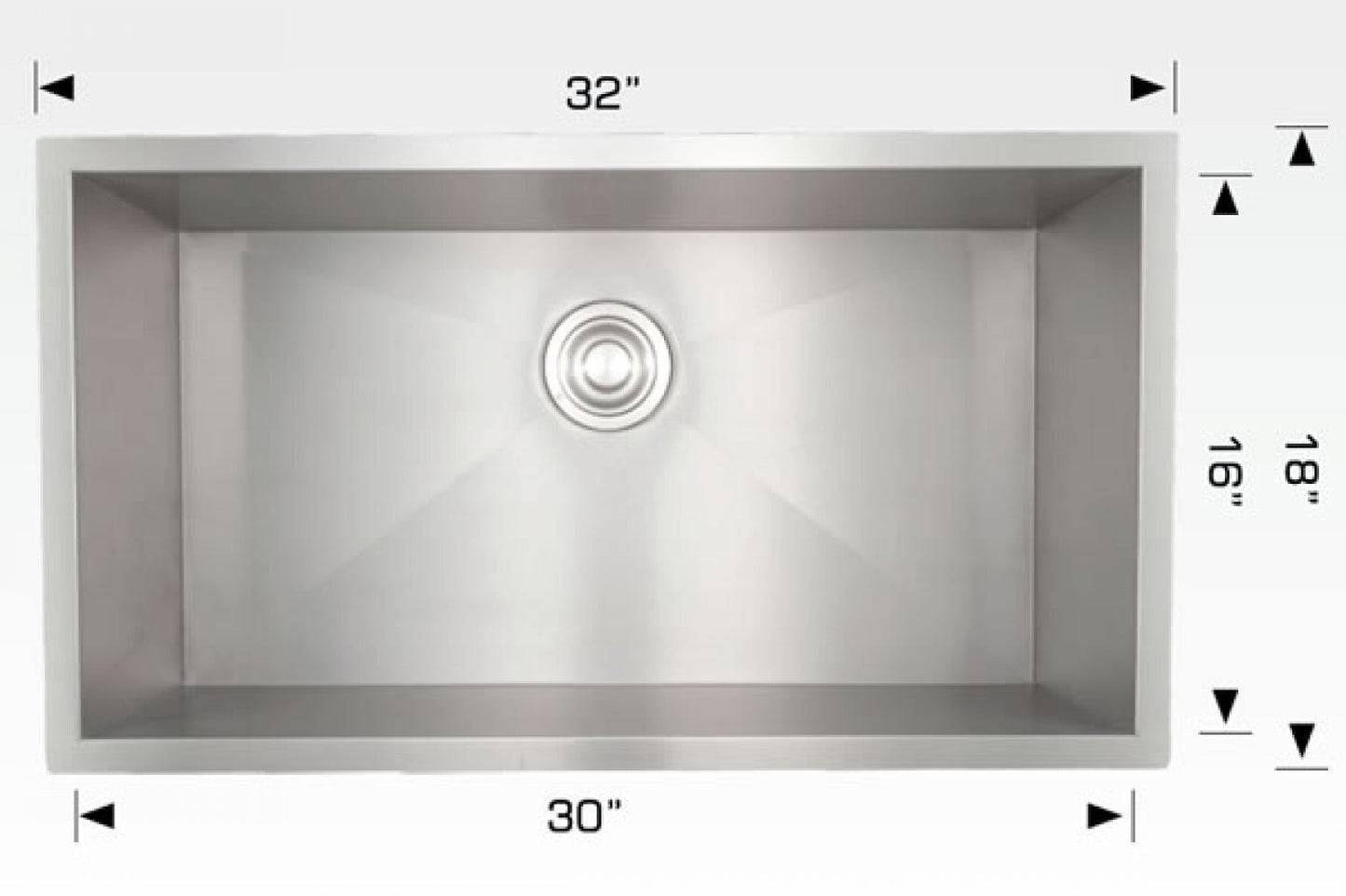 American Imaginations AI-34404 32" Stainless Steel Rectangle Stainless Steel Modern Kitchen Sink
