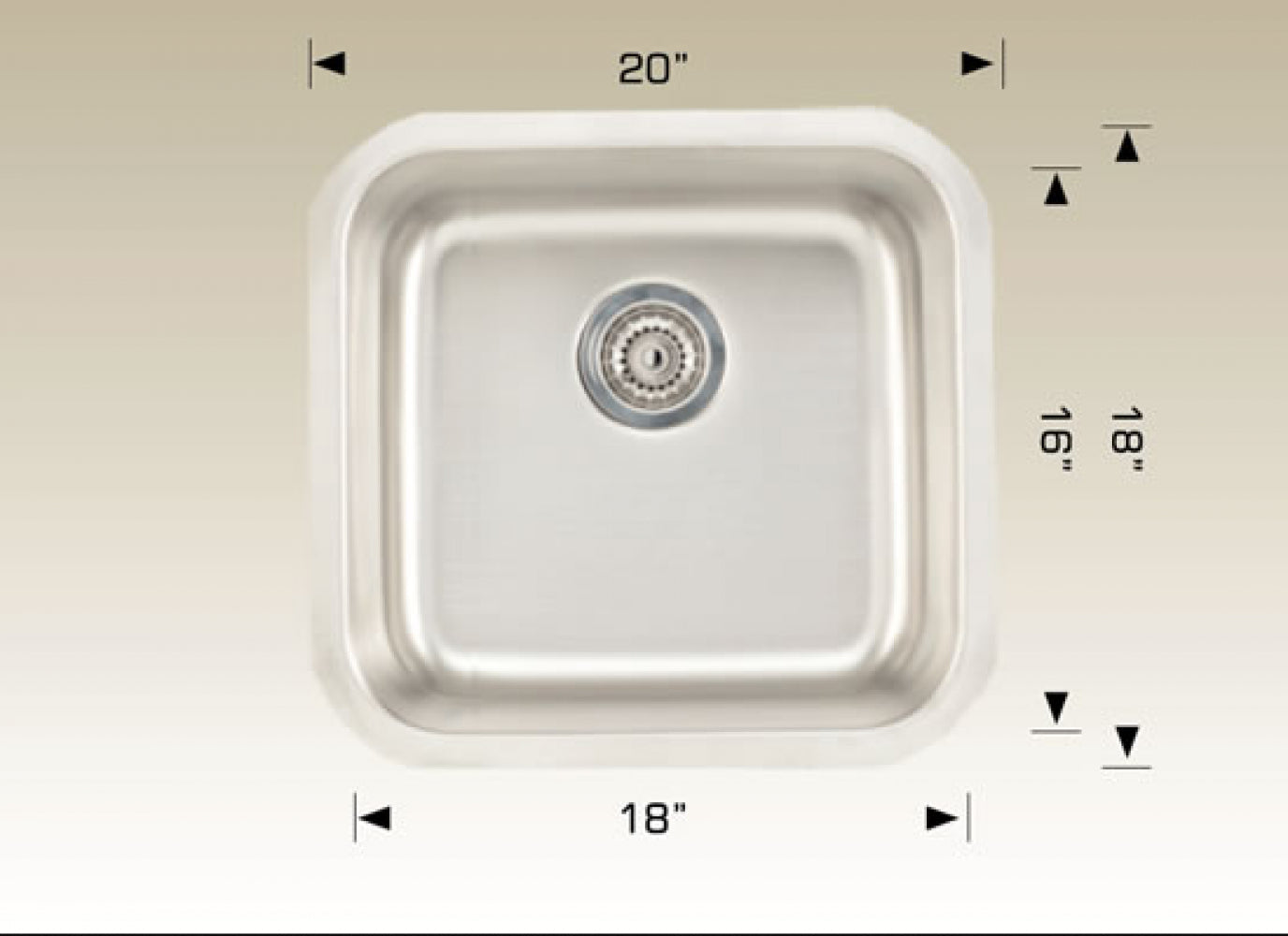 American Imaginations AI-34427 20" Stainless Steel Rectangle Stainless Steel Modern Kitchen Sink