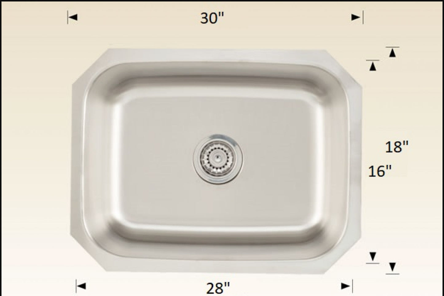 American Imaginations AI-34432 30" Stainless Steel Rectangle Stainless Steel Modern Kitchen Sink