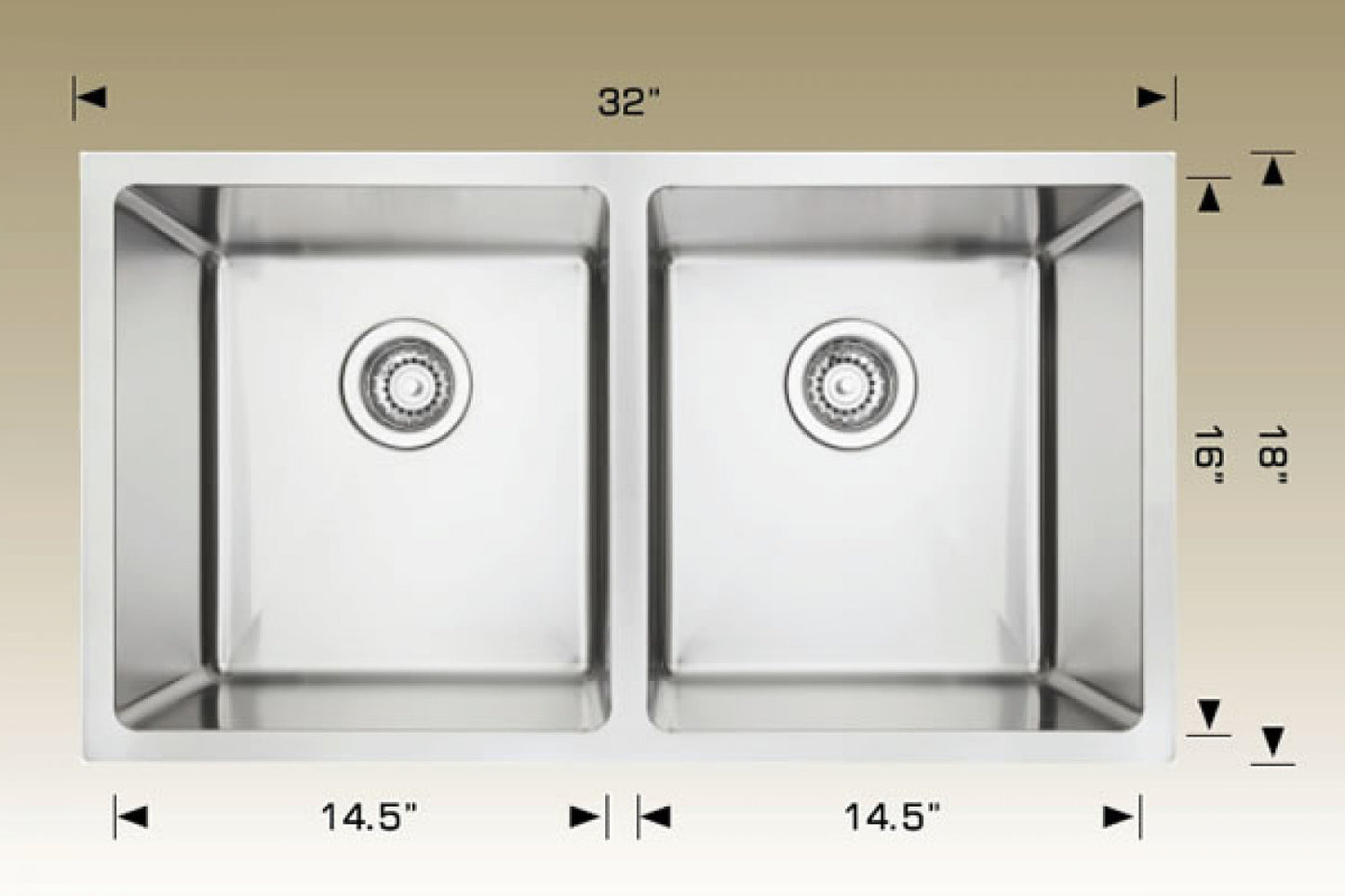 American Imaginations AI-34452 32" Stainless Steel Rectangle Stainless Steel Modern Kitchen Sink