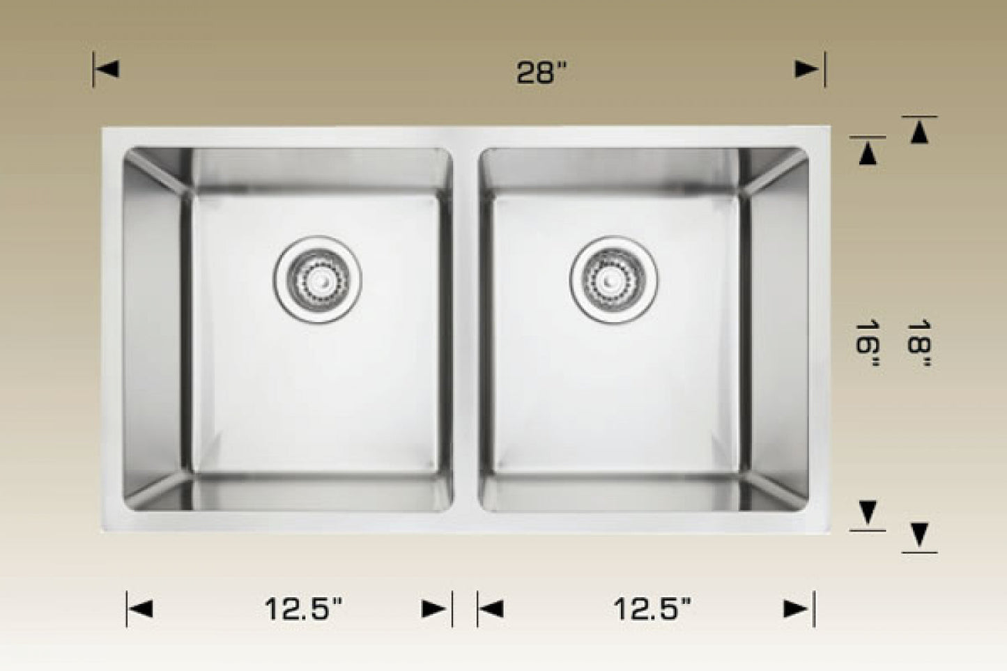 American Imaginations AI-34457 28" Stainless Steel Rectangle Stainless Steel Modern Kitchen Sink